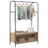 Vidaxl kledingrek bruin eiken 100 x 44 x 160 cm bewerkt hout - afbeelding 3