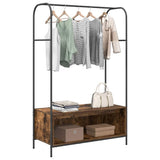 Vidaxl kledingrek bruin eiken 100 x 44 x 160 cm bewerkt hout - afbeelding 3
