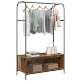 Vidaxl kledingrek bruin eiken 100 x 44 x 160 cm bewerkt hout - afbeelding 3