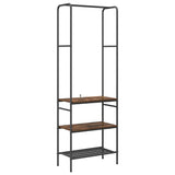 Vidaxl kledingrek gerookt eiken 60 x 30 x 171 cm bewerkt hout - afbeelding 2