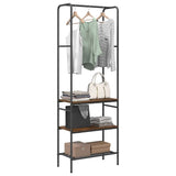 Vidaxl kledingrek gerookt eiken 60 x 30 x 171 cm bewerkt hout - afbeelding 3