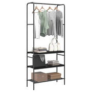 Vidaxl kledingrek zwart eiken 77 x 30 x 171 cm bewerkt hout - afbeelding 3