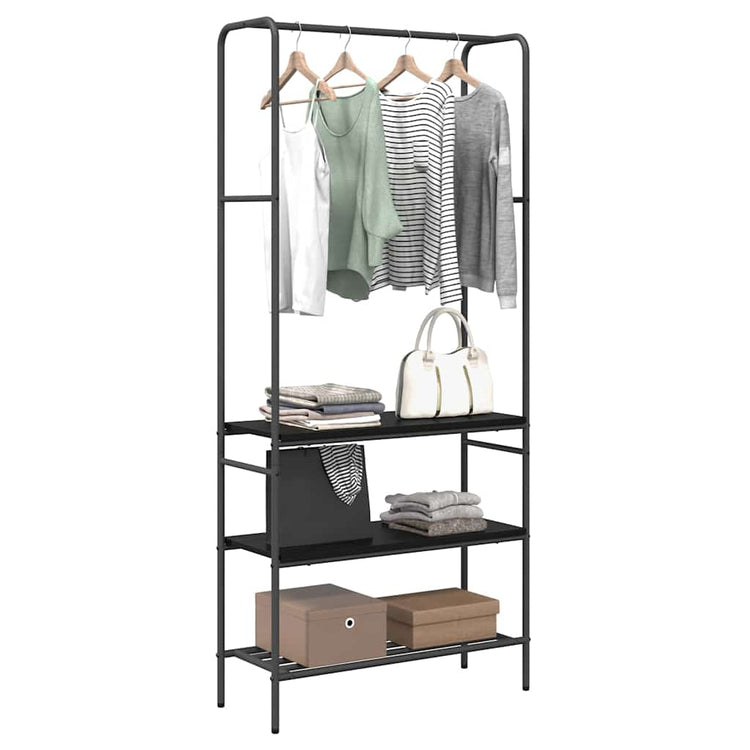 Vidaxl kledingrek zwart eiken 77 x 30 x 171 cm bewerkt hout