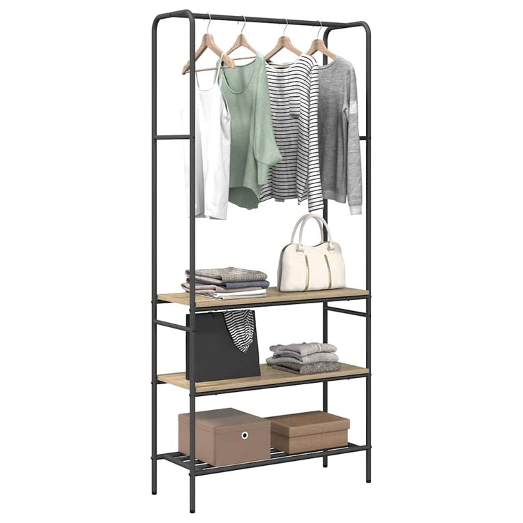 Vidaxl kledingrek sonoma eiken 77 x 30 x 171 cm bewerkt hout