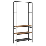 Vidaxl kledingrek met plank oud hout 77 x 30 x 171 cm bewerkt hout - afbeelding 2