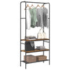 Vidaxl kledingrek met plank oud hout 77 x 30 x 171 cm bewerkt hout