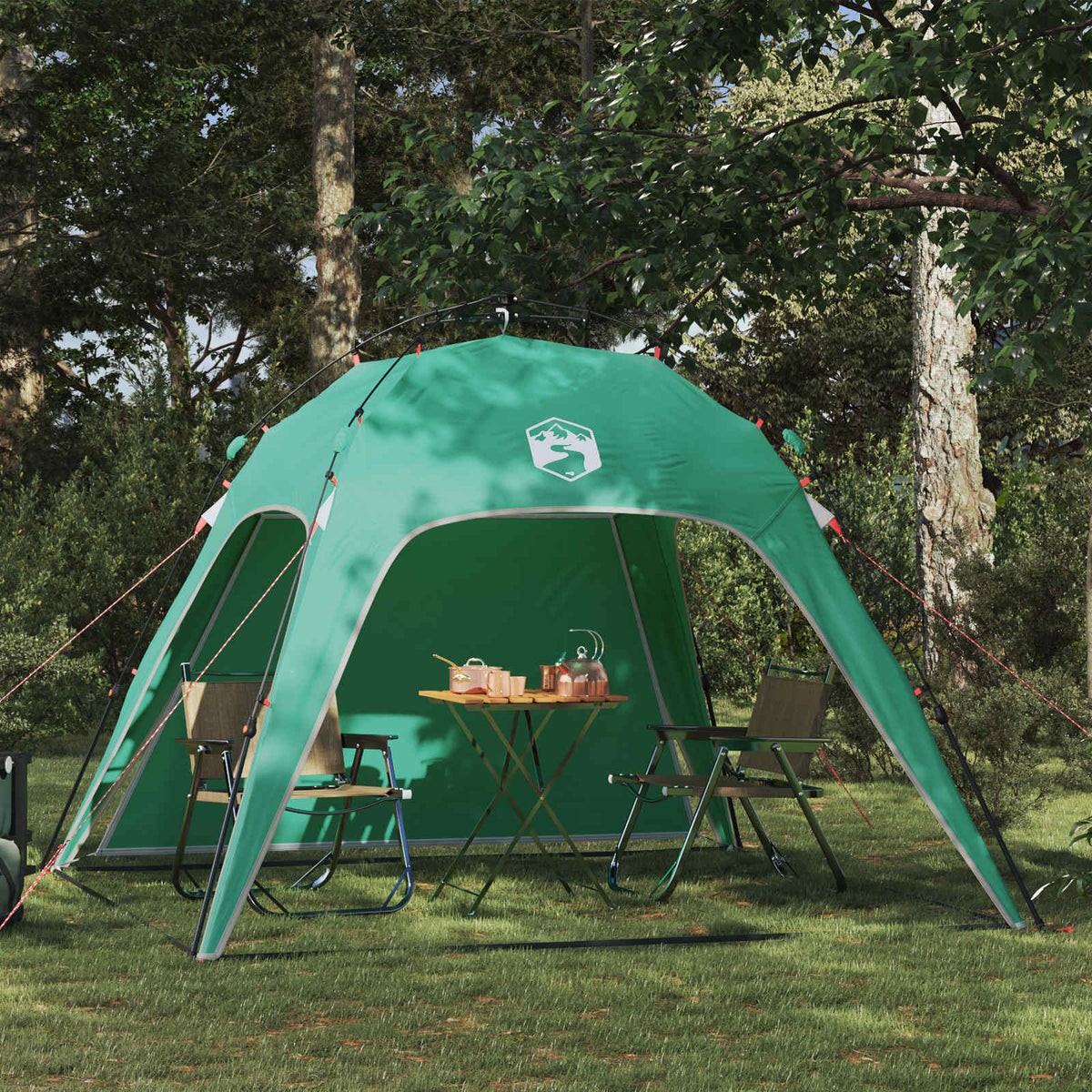 Vidaxl instant tent 4-person quick-release 4-persoons zeegroen