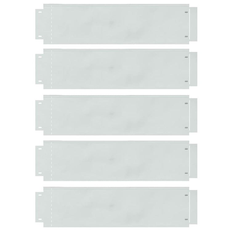 Vidaxl gazonranden 5 st 100 x 25 x 0,07 cm gegalvaniseerd staal zilver