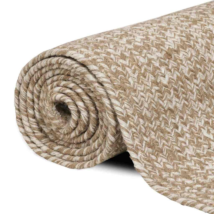 Vidaxl gebied tapijt natuurlijk en wit 60 x 110 cm jute