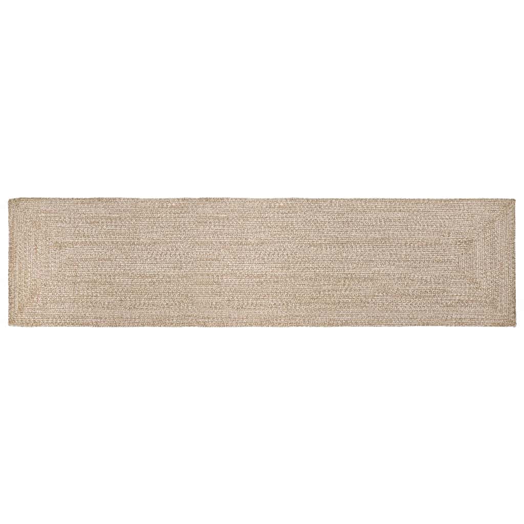 Vidaxl gebied tapijt natuurlijk en wit 60 x 400 cm jute