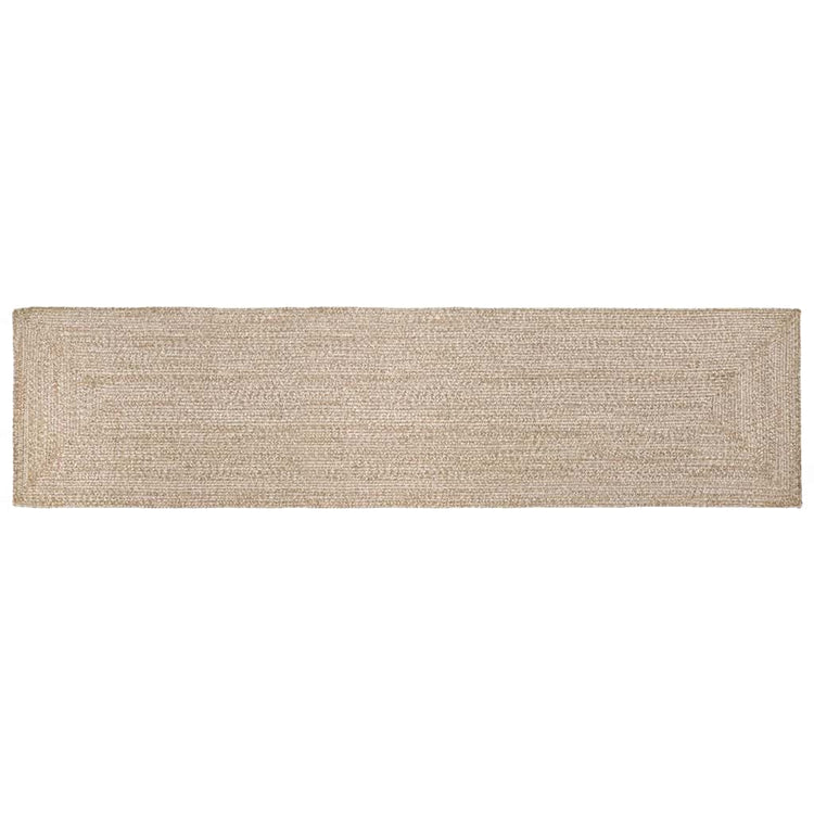 Vidaxl gebied tapijt natuurlijk en wit 60 x 400 cm jute