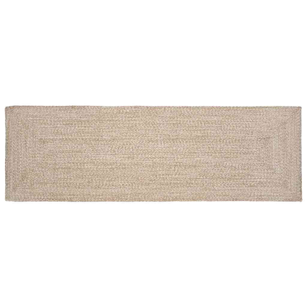 Vidaxl gebied tapijt natuurlijk en wit 80 x 200 cm jute