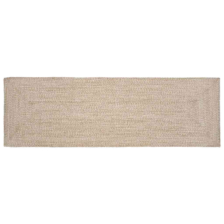 Vidaxl gebied tapijt natuurlijk en wit 80 x 200 cm jute