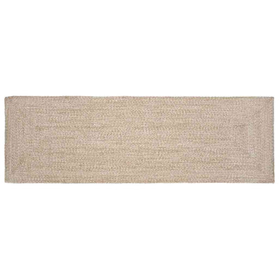 Vidaxl gebied tapijt natuurlijk en wit 80 x 250 cm jute