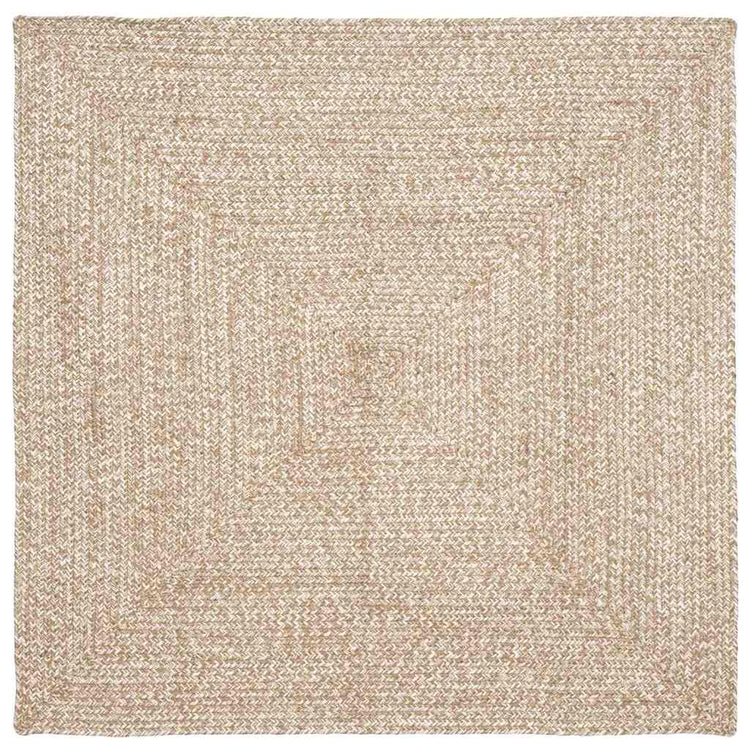 Vidaxl vloerkleden vierkant natuurlijk en wit 160 x 160 cm jute