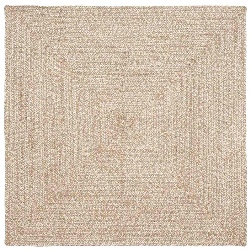 Vidaxl vloerkleden vierkant natuurlijk en wit 160 x 160 cm jute