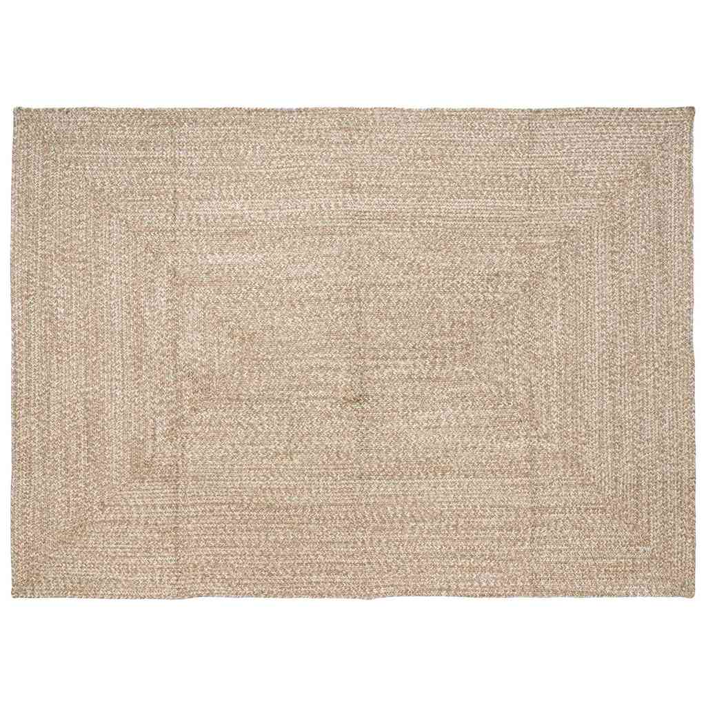 Vidaxl gebied tapijt natuurlijk en wit 160 x 230 cm jute