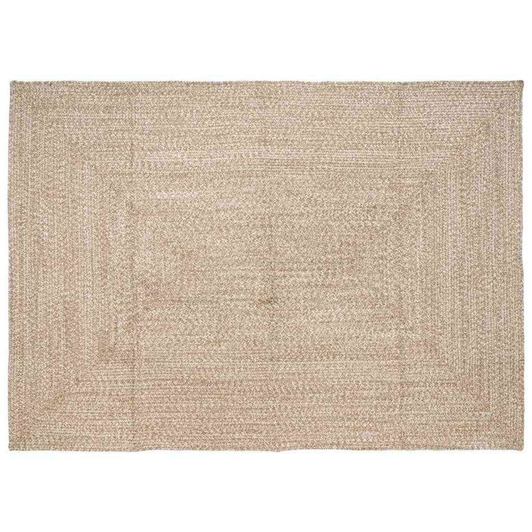 Vidaxl gebied tapijt natuurlijk en wit 240 x 340 cm jute