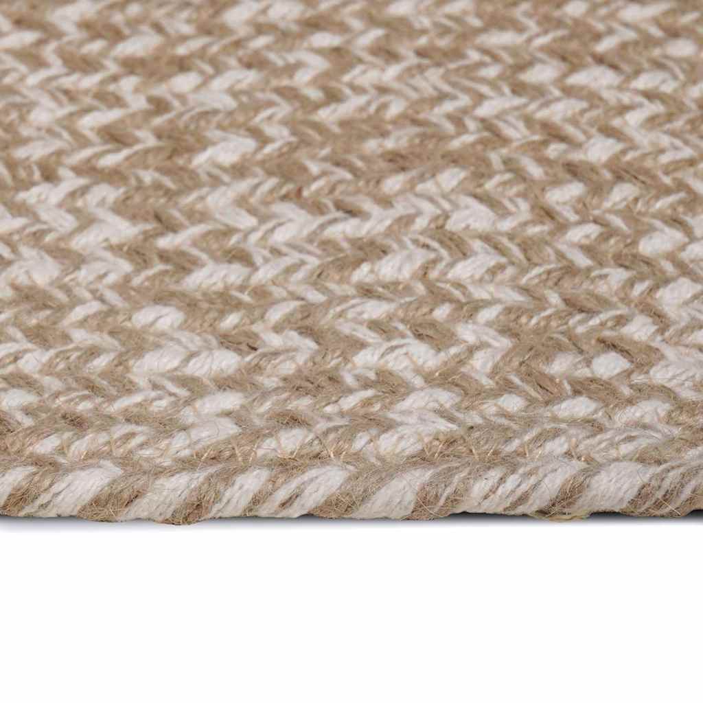 Vidaxl vloerkleden vierkant natuurlijk en wit 300 x 300 cm jute