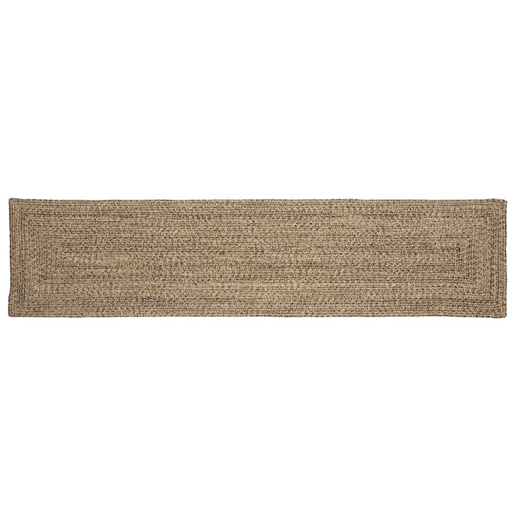 Vidaxl vloerkleden rechthoekig natuurlijk en zwart 60 x 250 cm jute
