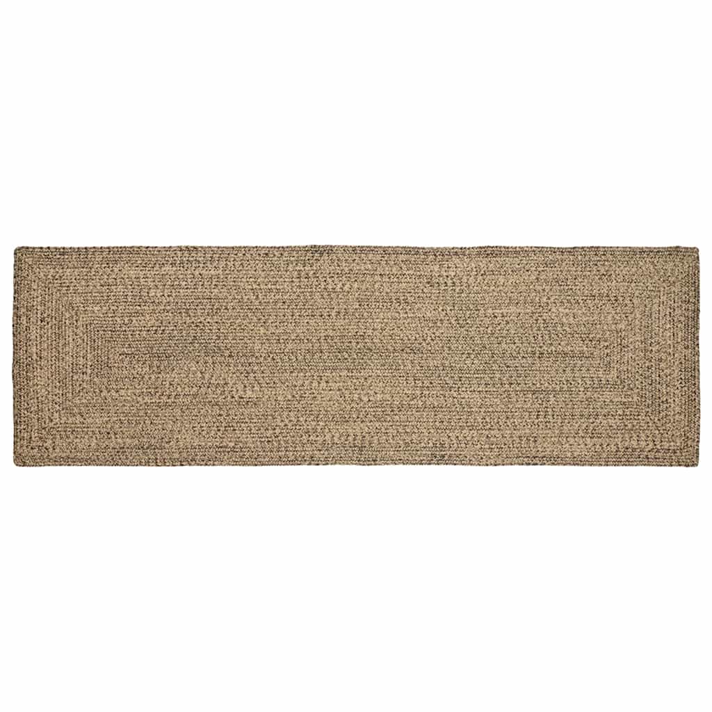 Vidaxl vloerkleden rechthoekig natuurlijk en zwart 80 x 250 cm jute
