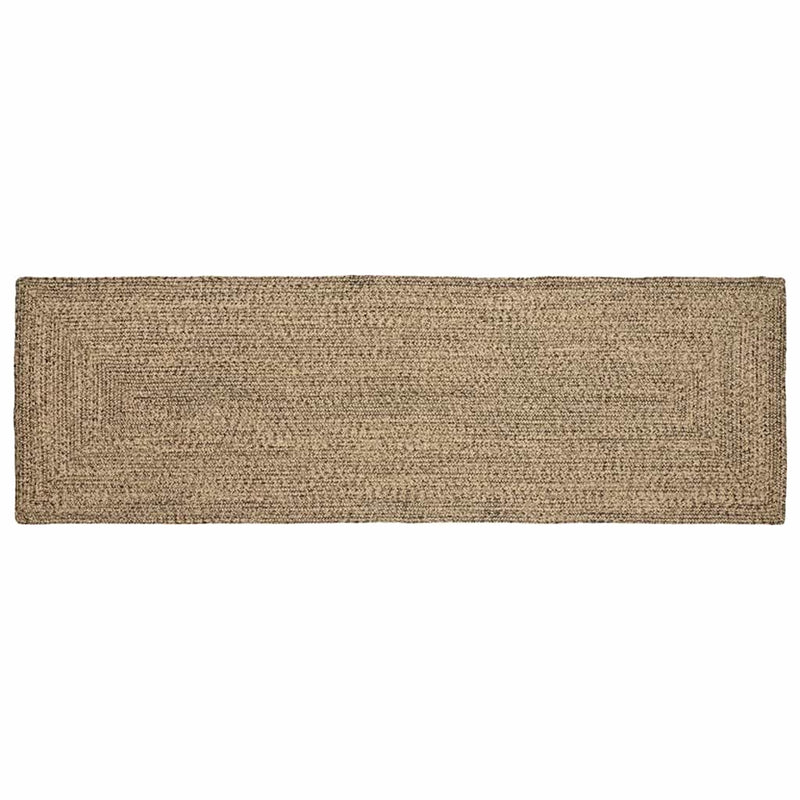Vidaxl vloerkleden rechthoekig natuurlijk en zwart 80 x 250 cm jute