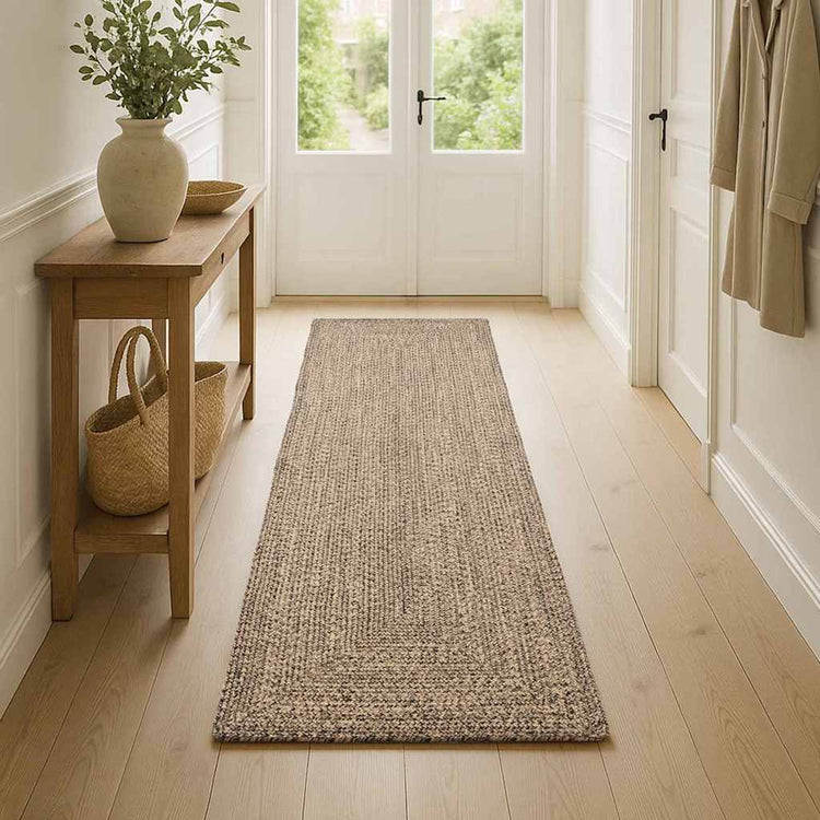 Vidaxl vloerkleden rechthoekig natuurlijk en zwart 100 x 200 cm jute