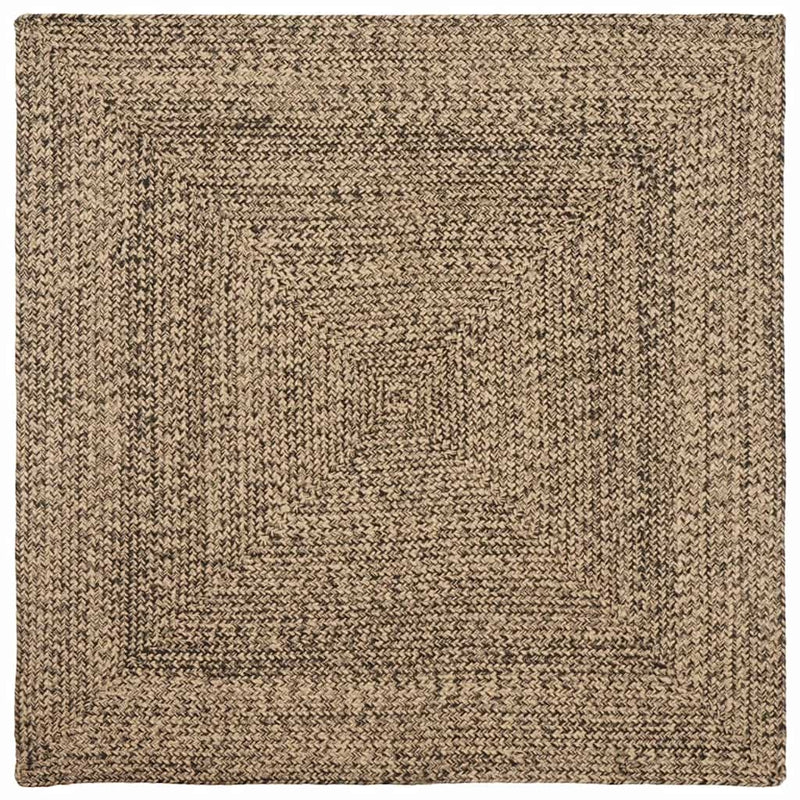 Vidaxl vloerkleden vierkant natuurlijk en zwart 120 x 120 cm jute