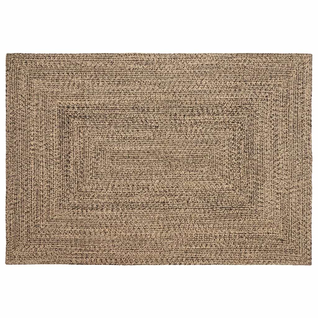 Vidaxl vloerkleden rechthoekig natuurlijk en zwart 140 x 200 cm jute