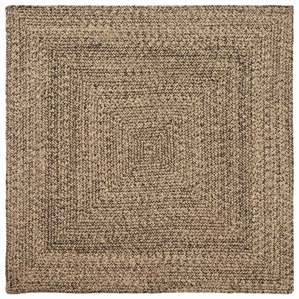 Vidaxl vloerkleden vierkant natuurlijk en zwart 160 x 160 cm jute
