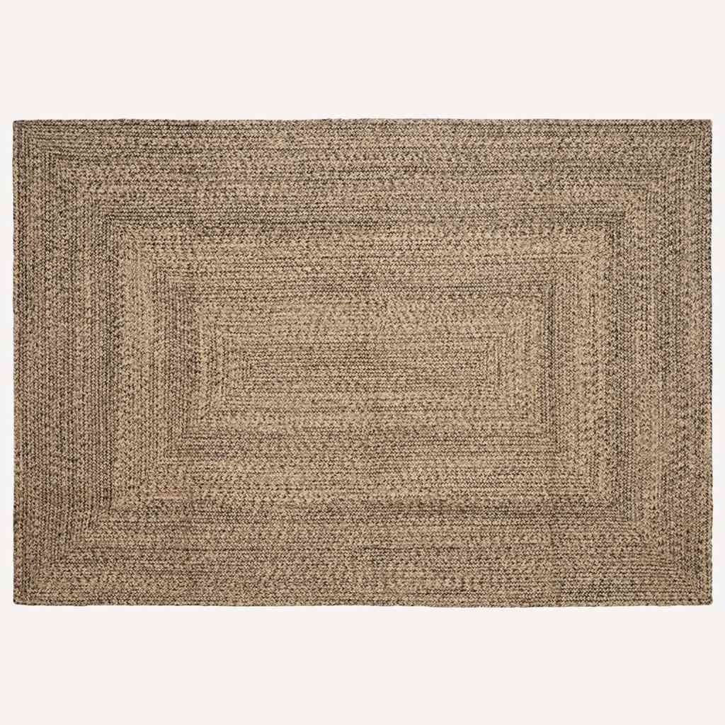 Vidaxl gebied tapijt naturel en zwart 160 x 230 cm jute