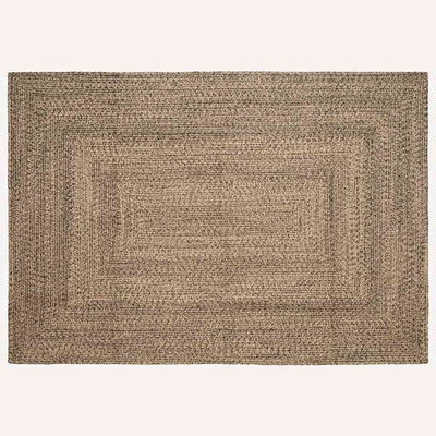 Vidaxl gebied tapijt naturel en zwart 160 x 230 cm jute
