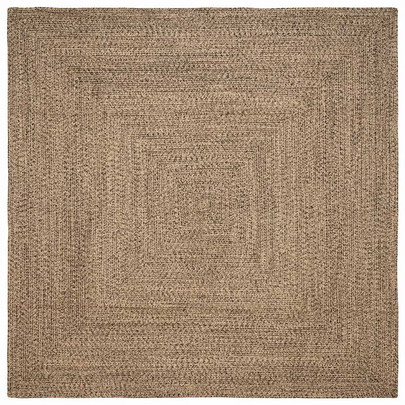 Vidaxl vloerkleden vierkant natuurlijk en zwart 200 x 200 cm jute