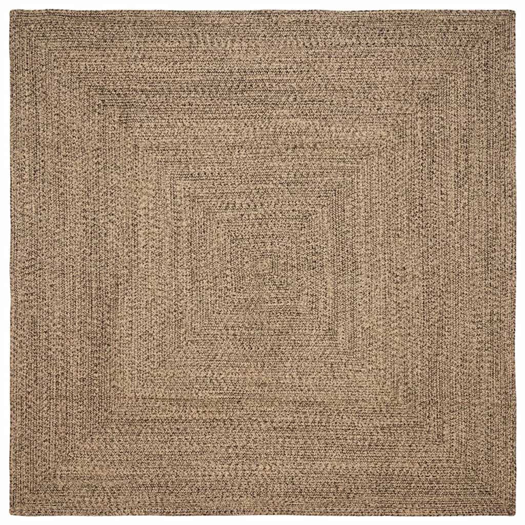 Vidaxl gebied tapijt naturel en zwart 240 x 240 cm jute