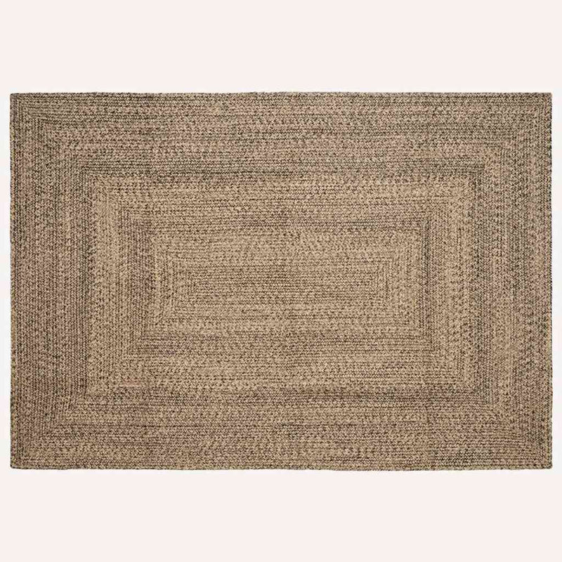Vidaxl vloerkleden rechthoekig natuurlijk en zwart 240 x 340 cm jute