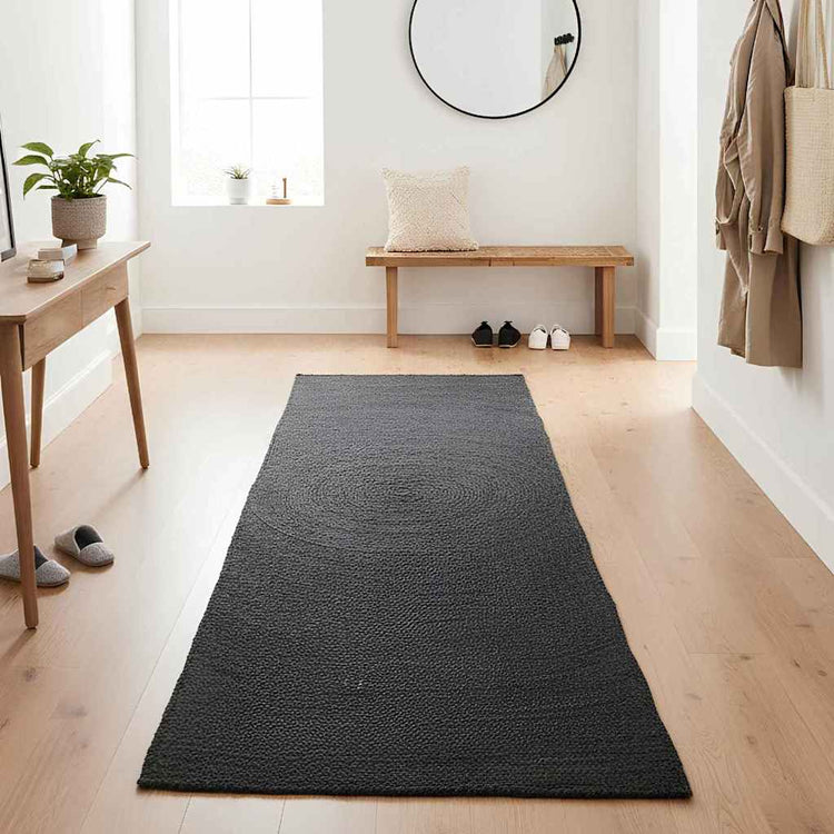 Vidaxl vloerkleden donkergrijs 60 x 250 cm jute