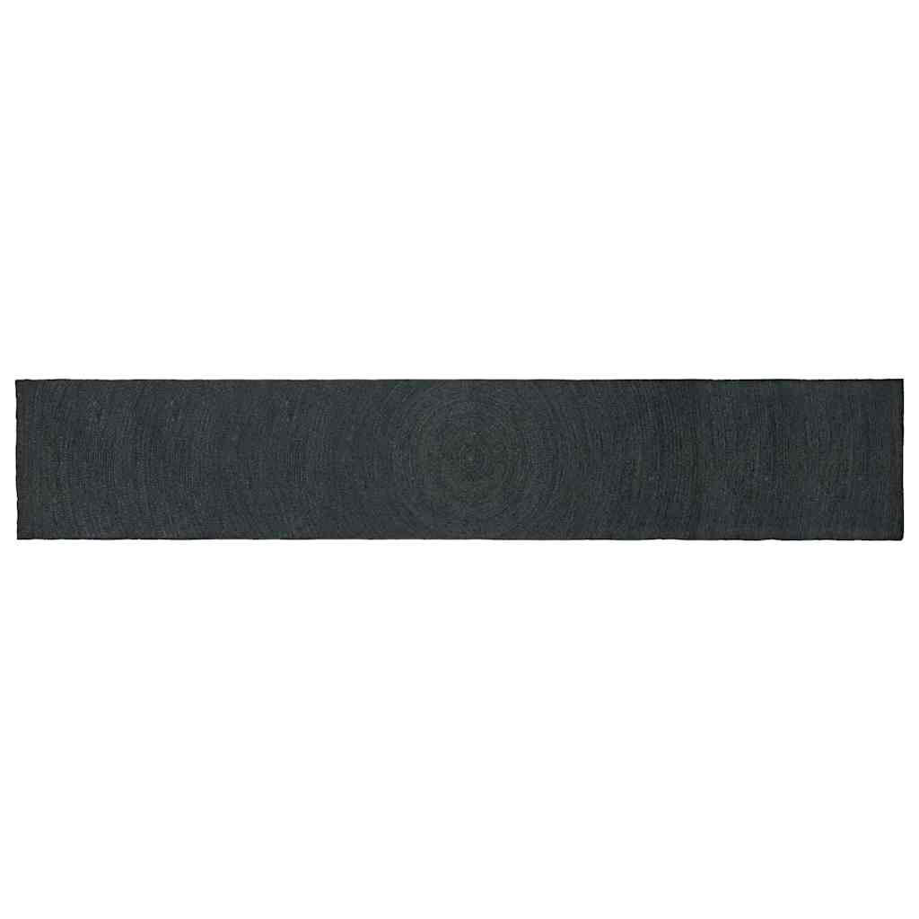 Vidaxl gebied tapijt donkergrijs 80 x 400 cm jute
