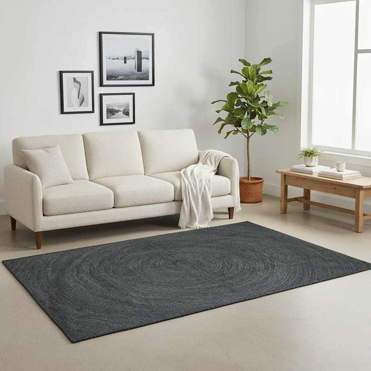 Vidaxl vloerkleden donkergrijs 200 x 290 cm jute