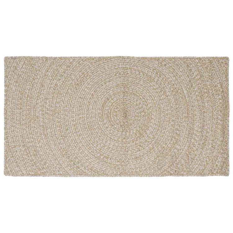 Vidaxl vloerkleden rechthoekig natuurlijk en wit 60 x 110 cm jute