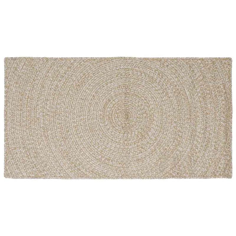 Vidaxl vloerkleden rechthoekig natuurlijk en wit 60 x 110 cm jute