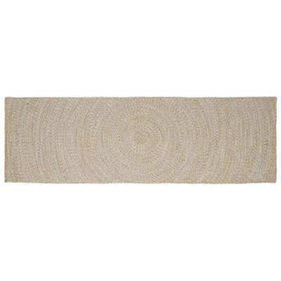 Vidaxl gebied tapijt natuurlijk en wit 60 x 250 cm jute