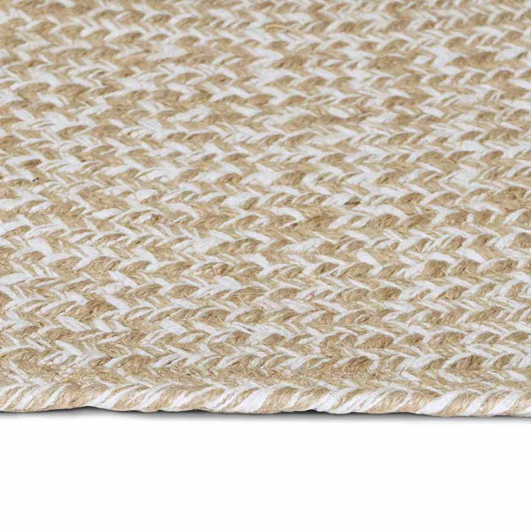 Vidaxl vloerkleden rechthoekig natuurlijk en wit 60 x 300 cm jute