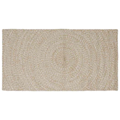 Vidaxl gebied tapijt natuurlijk en wit 80 x 150 cm jute