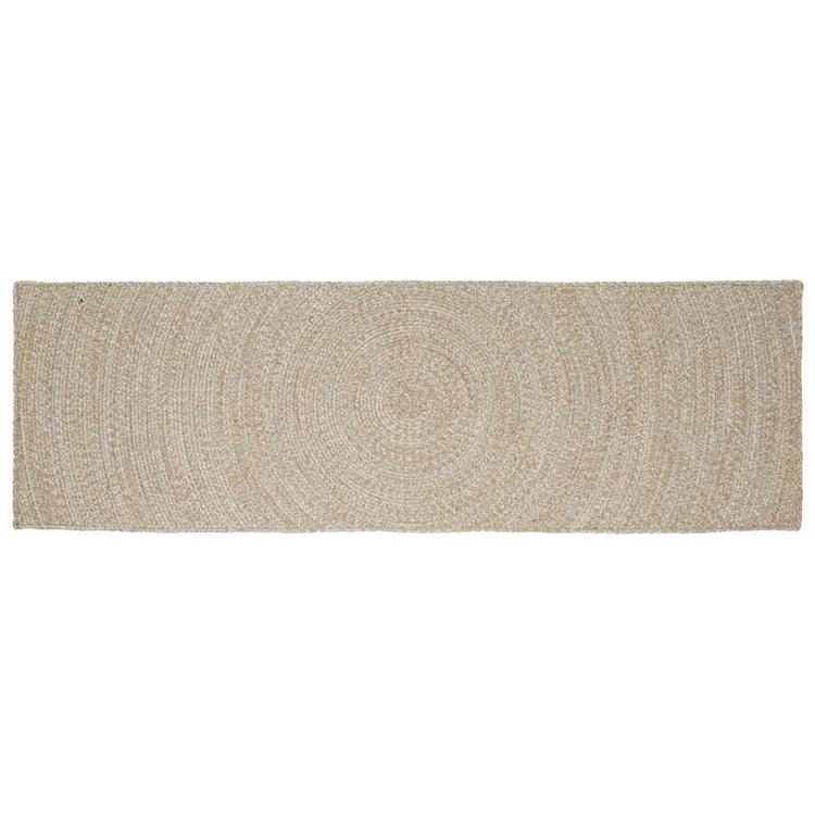 Vidaxl gebied tapijt natuurlijk en wit 80 x 250 cm jute