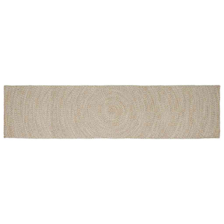 Vidaxl gebied tapijt natuurlijk en wit 80 x 400 cm jute
