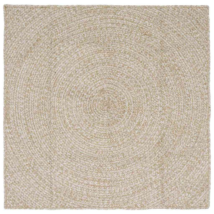 Vidaxl gebied tapijt natuurlijk en wit 120 x 120 cm jute