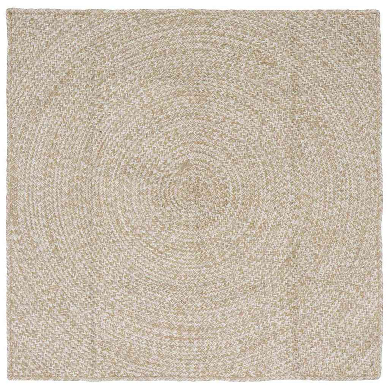 Vidaxl vloerkleden vierkant natuurlijk en wit 120 x 120 cm jute