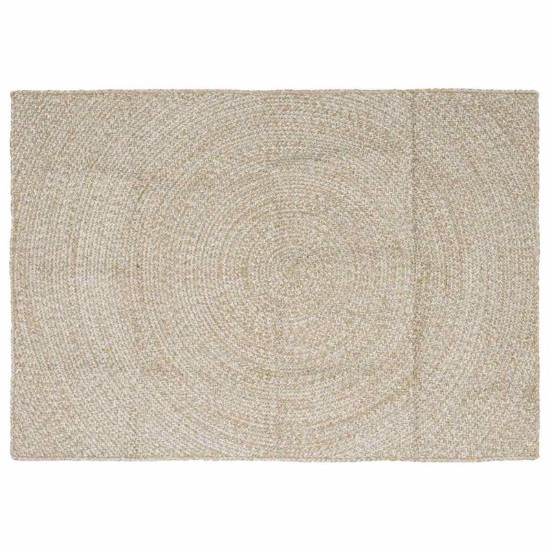 Vidaxl vloerkleden rechthoekig natuurlijk en wit 140 x 200 cm jute