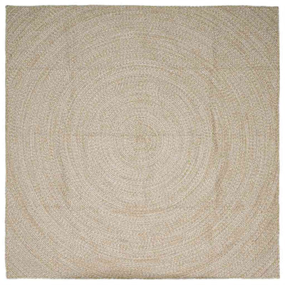 Vidaxl gebied tapijt natuurlijk en wit 200 x 200 cm jute