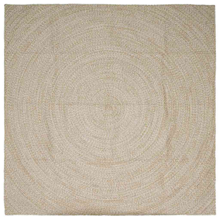 Vidaxl gebied tapijt natuurlijk en wit 200 x 200 cm jute